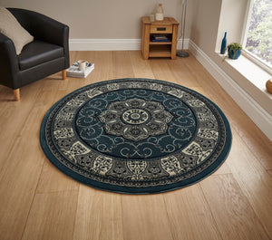 Heritage Traditional Floral & Swirl Pattern Rug (Various Colours & Sizes)