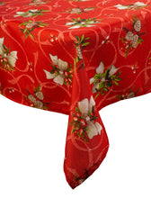 Load image into Gallery viewer, Christmas Holly &amp; Bow Pattern Table Cloth - 2 Sizes