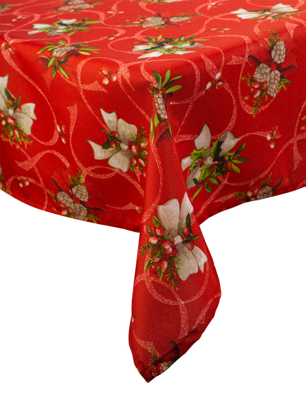 Christmas Holly & Bow Pattern Table Cloth - 2 Sizes