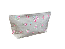 Load image into Gallery viewer, Rose Pattern Zipped Feminine Toiletries Make Up Storage Bag Small, Medium or Large