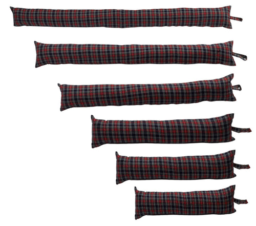 Black Stewart Mini Tartan Check Draught Excluder (6 Sizes)