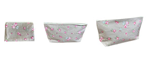 Rose Pattern Zipped Feminine Toiletries Make Up Storage Bag Small, Medium or Large