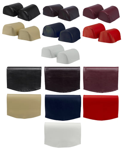 Soft PVC Leather Look Round Arm Caps or Chair Backs (7 Colours)