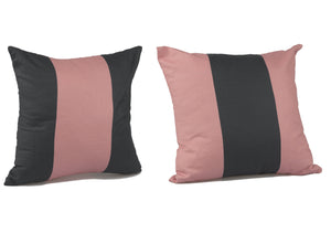 Navy & Pink Striped Cushion Cover