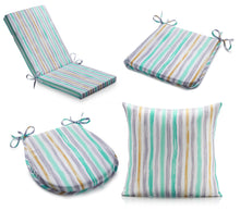 Load image into Gallery viewer, Striped Outdoor Garden Furniture Water Resistant Seat Pad, Cushion or Cover