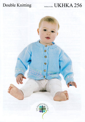 UKHKA 256 Double Knitting Pattern - Baby Cardigan & Blanket