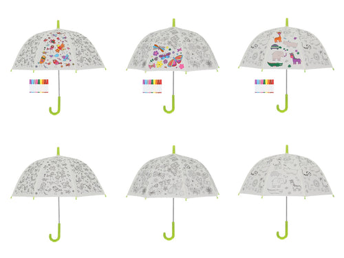 Fallen Fruits Kids Umbrella Colour Your Own Flowers & Butterflies, Jungle or Birds