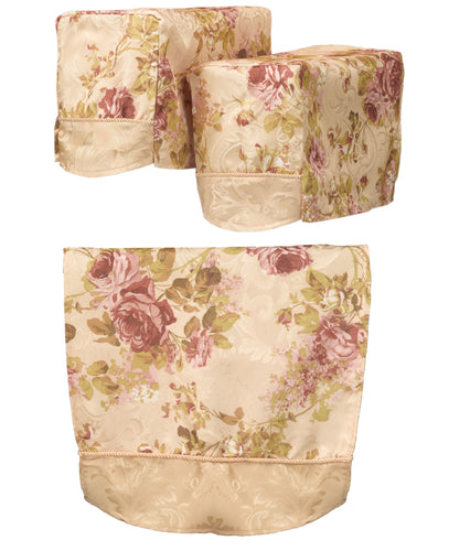 Versailles Floral Jacquard Arm Caps & Chair Backs with Braided Trim