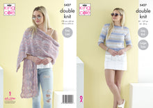 Load image into Gallery viewer, King Cole Double Knitting Pattern - Ladies Sweater &amp; Shawl (5427)