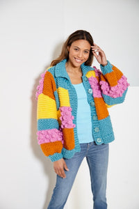 King Cole Super Chunky Knitting Pattern – Women’s Cardigan, Sweater & Hat (6076)