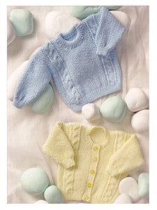 Double Knitting Pattern - UKHKA 64 Baby Cardigan & Jumper