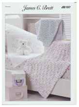 Load image into Gallery viewer, James C. Brett Knitting Pattern Children&#39;s Blankets in Flutterby Chunky JB197